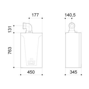 Dimensiones Caldera de condensación Baxi Platinum Max Plus 40/40