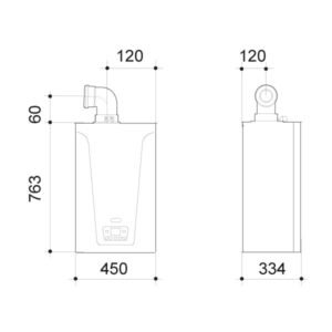 Dimensiones caldera condensación Baxi Platinum Max iPlus 24/24 F