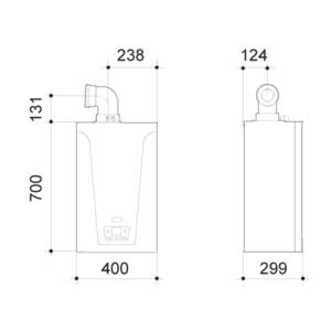 Tamaño caldera de condensación BAXI Neodens Plus 28/28 F Eco