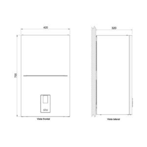 Dimensiones caldera de gas Ferroli Bluehelix HiTech RRTT 28C