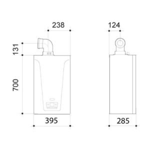 Tamaño caldera condensación Baxi  Neodens Lite 24/24 f